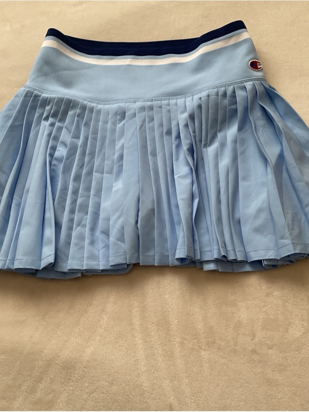 Champion Sky Blue Pleated Skater Skirt with Navy Trim - Picture 1 of 3